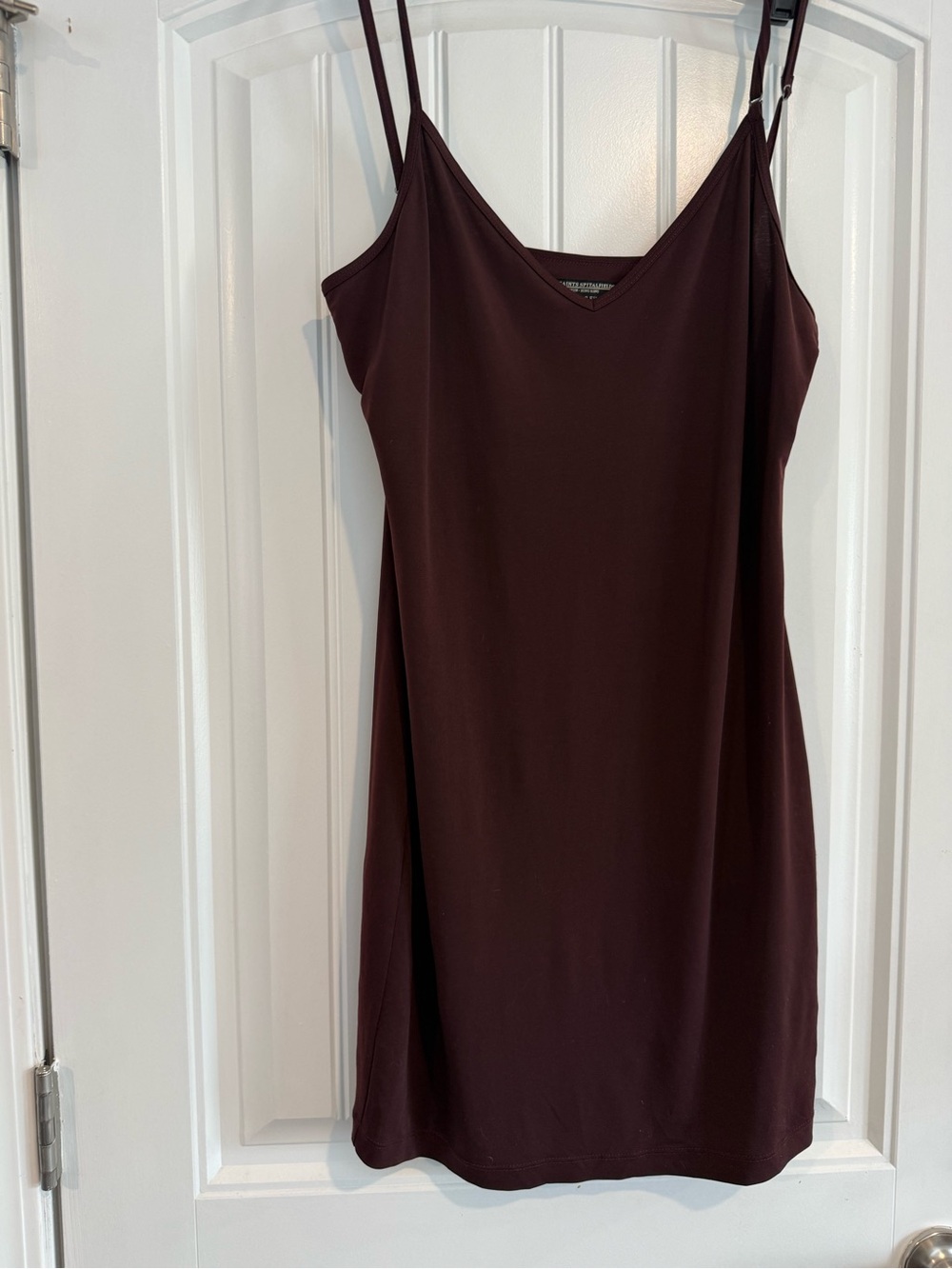 AllSaints Burgundy Slip Mini Tank Dress